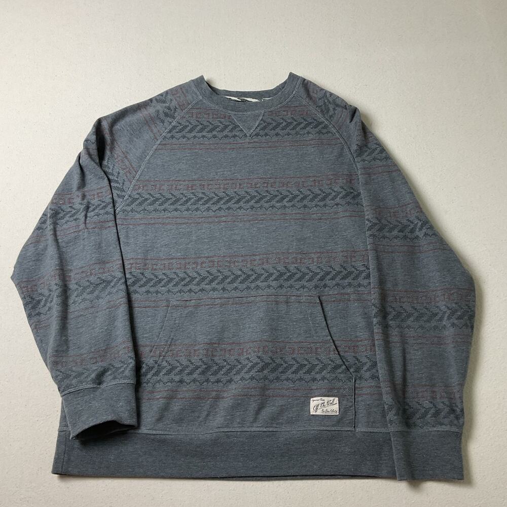 Vans Off The Wall Gray Striped Long Sleeve Mens Size M Classic Sweater